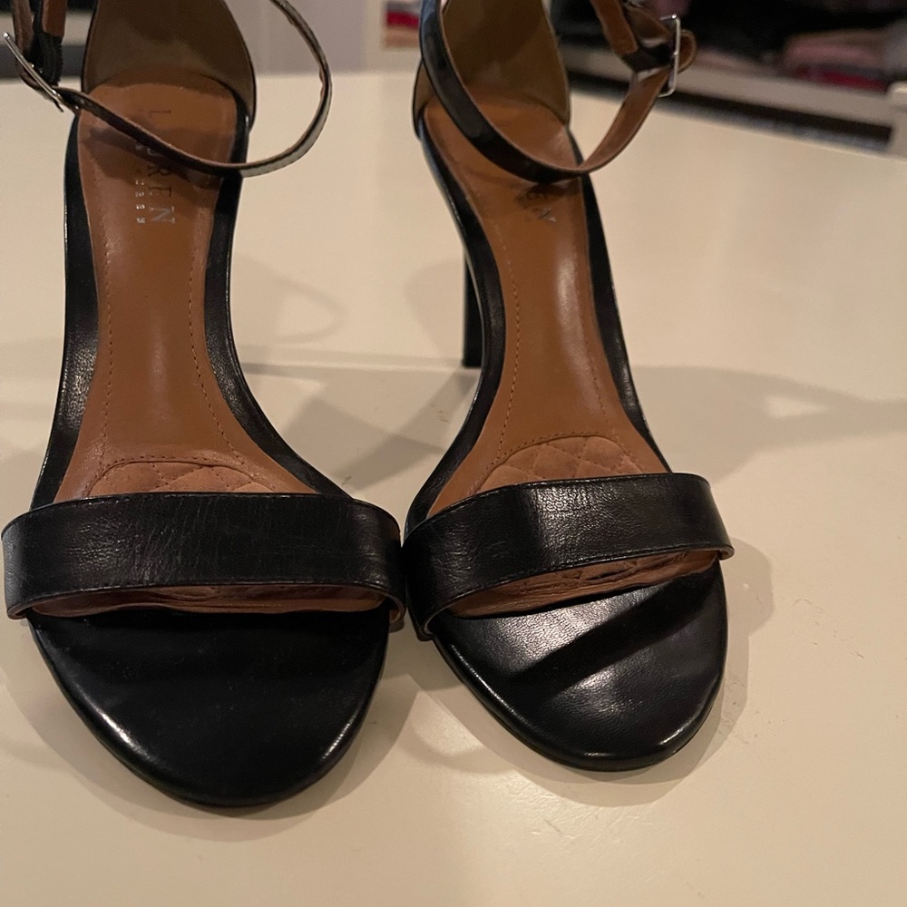 Ralph Lauren strapped heels. Like new.